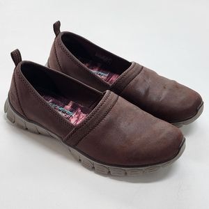 Skechers Brown Air Cooled Memory Foam Slip On Shoes